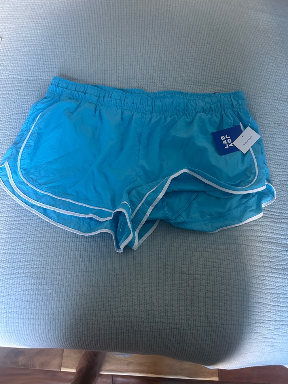 JoyLab Bright Turquoise Athletic Shorts with White Trim